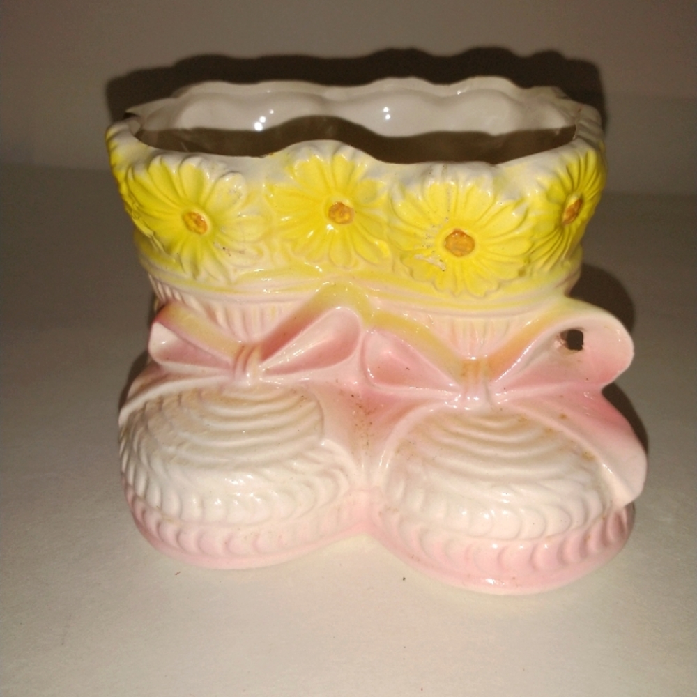 Vintage Baby Booties Planter
